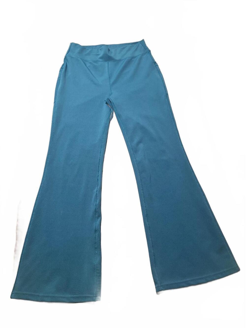 POP Fit Leggings Womens 2XL Teal High Rise Flare Ankle Pockets Yoga Athletic